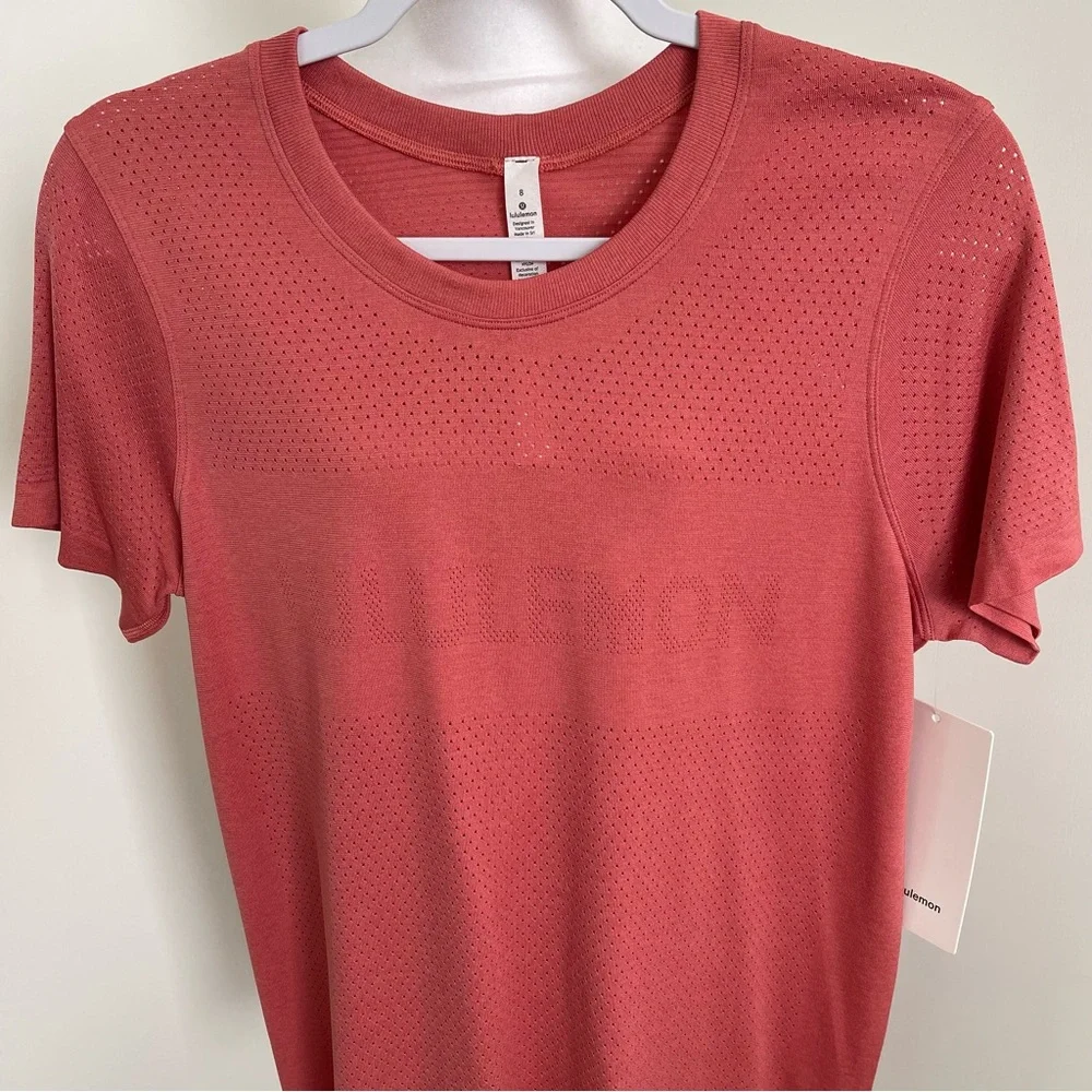 Lululemon Breeze By Short Sleeve Rustic Coral Size 8 NEW - Picture 8 of 13